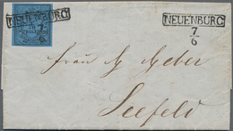 17351 Oldenburg - Marken Und Briefe: 1852, 1/30 Th./ 2 2/5 Gr. / 1 Sgr. Schwarz Auf Blau, Type IV, Allseit - Oldenburg