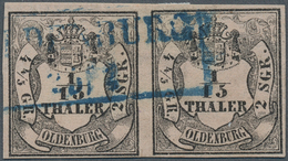 17352 Oldenburg - Marken Und Briefe: 1852, 1/15 Th. / 4 4/5 Gr. / 2 Sgr. Schwarz Auf Mattbräulichrot In Ty - Oldenburg