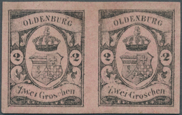 17355 Oldenburg - Marken Und Briefe: 1859, Oldenburg 2 Groschen Schwarz Auf Rosa Waagrechtes UNGEBRAUCHTES - Oldenbourg