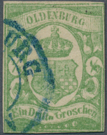 17361 Oldenburg - Marken Und Briefe: 1861, 1/3 Gr. Blaugrün, PLATTENFEHLER "'o' Statt 'el'von'Drittel'", D - Oldenbourg