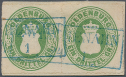 17368 Oldenburg - Marken Und Briefe: 1862, 1/3 Gr. Grün Mit Durchstich 11 3/4 Im Waagerechten Paar Mit Bla - Oldenbourg