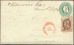 17372 Oldenburg - Besonderheiten: 1872: "Incomming Mail" Zwei USA Ganzsachenumschläge (3 Cents Grün) Nach - Oldenburg