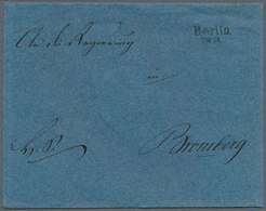 17383 Preußen - Vorphilatelie: 1840 Ca., L2 "Berlin / 28 11", Klar Auf Gesiegeltem Blauen Briefumschlag An - Vorphilatelie