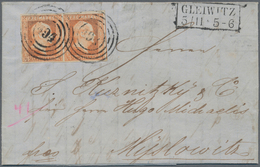 17386 Preußen - Marken Und Briefe: 1850, Paar ½ Sgr. Lebhaftorange Allseits Vollrandig Mit Nr.-St. "494" U - Sonstige & Ohne Zuordnung