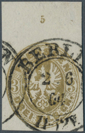 17411A Preußen - Marken Und Briefe: 1864, Probedruck Der 3 Sgr. Geschnitten In Goldbronze Statt Ockerbraun - Autres & Non Classés