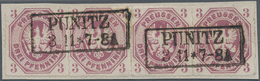 17412 Preußen - Marken Und Briefe: 1865, 3 Pfg. Graulila Im Waagerechten 4er-Streifen Mit Zwei Klaren Ra2 - Other & Unclassified