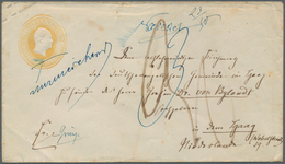17415 Preußen - Ganzsachen: 1855, 3 Sgr Gelb Ganzsachenumschlag Mit Handschriftlicher Ortsangabe (nicht Ei - Other & Unclassified