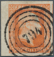 17427 Preußen - Nummernstempel: 1859: 1/2 Sgr/6 Pfg Vom Linken Bogenrand, Sehr Weit Geschnitten (rechts Mi - Autres & Non Classés