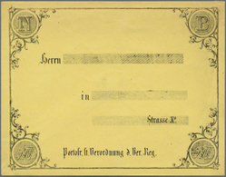 17440 Preußen - Besonderheiten: 1867, Ungebrauchter Gelber Vordruck-Umschlag Mit Vs. Adressvordruck, In De - Sonstige & Ohne Zuordnung