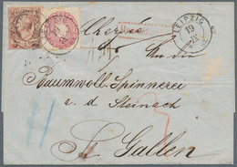 17449 Sachsen - Marken Und Briefe: 1863, 5 Ngr Bräunlichrot Johann Und 1 Ngr Magenta Wappen, Leicht überla - Saxony