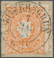 17457 Sachsen - Ortsstempel: RITTERGRÜN 7 MAI 66 Glasklarer Zentrischer K2 Auf Luxus-Briefstück ½ Ngr. Rot - Saxony