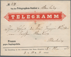 17461 Sachsen - Besonderheiten: 1861, "TELEGRAMM"-Vordruckumschlag Mit Vermerk "Franco Gegen Empfangsschei - Saxe