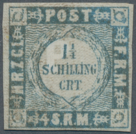 17466 Schleswig-Holstein - Marken Und Briefe: 1864, 1¼ Schilling Grauultramarin Mit Weit Gewelltem Grund, - Autres & Non Classés