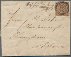 17479 Schleswig-Holstein - Stempel Auf Dänemark: 1854, Fire R.B.S. Gelblichbraun, Entwertet Mit Nr.-Stpl. - Other & Unclassified