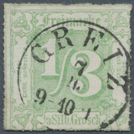17490 Thurn & Taxis - Marken Und Briefe: 1865, 1/3 Gr. Gelblichgrün, Unzentrisch Durchstochen Mit Idealem - Autres & Non Classés