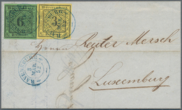 17518 Württemberg - Marken Und Briefe: 1851, Ziffern 3 Kr. Gelb Und 6 Kr. Grün Auf FRÜHESTEM BEKANNTEN Bri - Other & Unclassified