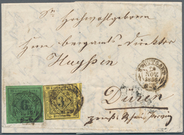 17526 Württemberg - Marken Und Briefe: 1851, Ziffern 6 Kr. Und 3 Kr. Zusammen Auf Faltbrief Von "STUTTGART - Autres & Non Classés