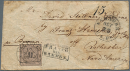 17528 Württemberg - Marken Und Briefe: 1851, 9 Kreuzer Schwarz Auf Rosa Auf EINMALIGEM TEILFRANCO-BRIEF Na - Other & Unclassified
