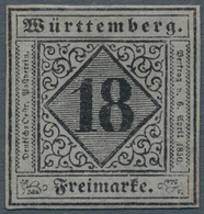 17531 Württemberg - Marken Und Briefe: 1851, 18 Kr. Schwarz Auf Violettgrau, Ungebraucht Mit Neugummi, Far - Other & Unclassified