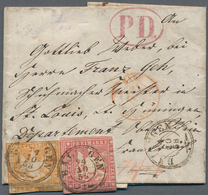 17543 Württemberg - Marken Und Briefe: 1857, Wappen 9 Kr. Karminrosa Und 3 Kr. Orangegelb, Beide Mit Seide - Sonstige & Ohne Zuordnung