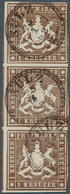 17552 Württemberg - Marken Und Briefe: 1859, Freimarken 1 Kr Braun Ohne Seidenfaden Im Senkrechten Dreiers - Autres & Non Classés