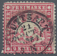 17566 Württemberg - Marken Und Briefe: 1861, 9 Kreuzer Hellkarmin Entwertet Mit DKr Stuttgart Und Mit Sehr - Autres & Non Classés