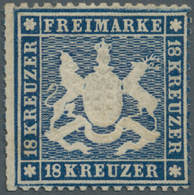 17568 Württemberg - Marken Und Briefe: 1861, 18 Kr. Dunkelblau, Eng Gezähnt, Dünnes Papier, Ungebraucht Mi - Other & Unclassified