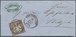17571 Württemberg - Marken Und Briefe: 1862, Wappen 1 Kr. Schwarzbraun, Weit Gezähnt Auf Orts-Briefhülle M - Other & Unclassified