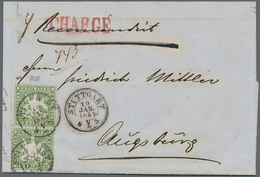 17577 Württemberg - Marken Und Briefe: 1862, 6 Kr. Olivgrün, Weit Gezähnt Im Senkrechten Paar Mit K3 "STUT - Other & Unclassified