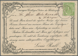 17598 Württemberg - Marken Und Briefe: 1869, Freimarke: Ziffern 1 Kr Gelbgrün Auf Seltener Vorgedruckter V - Other & Unclassified