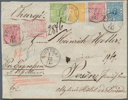 17599 Württemberg - Marken Und Briefe: 1869: 1 Kreuzer Gelbgrün, 14 Kreuzer Gelborange Neben 3 Kreuzer Ros - Other & Unclassified