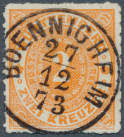 17603 Württemberg - Marken Und Briefe: 1869, Ovalausgabe 2 Kr. In B-Farbe Tieforange Mit Idealem Zentrisch - Other & Unclassified