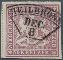 17612 Württemberg - Marken Und Briefe: 1873, Wappen 70 Kr. In B-Farbe Rotlila Mit Doppelte Trennlinien Mit - Other & Unclassified