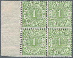 17617 Württemberg - Marken Und Briefe: 1874, 1 Kr. Grün Im Linken Rand-Viererblock, Ein Wert Falzspur, Son - Other & Unclassified