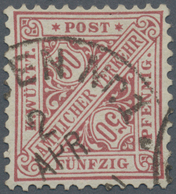 17653 Württemberg - Marken Und Briefe: 1890, 50 Pfg. Ziffern In Schildern, Lebhaftbraunrot, Gestempelt, Li - Other & Unclassified