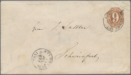 17660 Württemberg - Ganzsachen: 1863, GSU 9 Kr. Rötlbraun (kl. Spuren) Selt. Fehldruck "NEUN NEUN" Im Über - Other & Unclassified