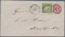 17662 Württemberg - Ganzsachen: 1863, GA-Umschlag 3 Kreuzer Karmin Mit Zusatzfrankatur 1862 Wappenmarke 6 - Other & Unclassified