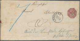 17666 Württemberg - Ganzsachen: 1869, 3 Kr. Ganzsachen-Ausschnitt Ohne Poststempel Auf Doppelt Verwendetem - Autres & Non Classés