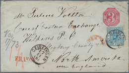 17668 Württemberg - Ganzsachen: 1873, 3 Kr Karmin Ganzsachenumsschlag Mit Zfr 7 Kr Blau Von GEISLINGEN, 17 - Andere & Zonder Classificatie