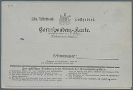 17673 Württemberg - Ganzsachen: 1871, 1 Kr./1 Kr. Doppelkarte Mit DOPPELTEM FARBLOSEM "Albino"-Werteindruc - Andere & Zonder Classificatie