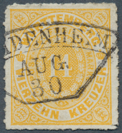 17698 Württemberg - Fächerstempel: HEIDENHEIM AUG 30 Seltener Zentrischer Fächerstempel Auf Ovalausgabe 14 - Autres & Non Classés