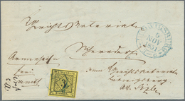 17707 Württemberg - Stumme Stempel: LUDWIGSBURG 1851: "D4 5/11", Blauer Distributionsstempel Als Alleinige - Autres & Non Classés