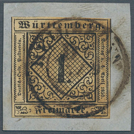 17711 Württemberg - Zweikreisstempel: DISTRIBUTIONS-ZWEIKREISSTEMPEL "HEILBRONN D1 7/9" Auf Briefstück 1 K - Other & Unclassified
