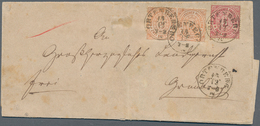 17720 Norddeutscher Bund - Marken Und Briefe: 1868/69, Paar 2 Kr. Orange Durchstochen Und 3 Kr. Karmin Gez - Other & Unclassified