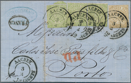 17723 Norddeutscher Bund - Marken Und Briefe: 1870, 3 X 1/3 Gr Gelblichgrün (1 Mal Kl. Eckfehler) Und 5 Gr - Other & Unclassified