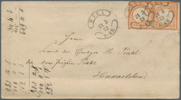 17803 Deutsches Reich - Brustschild: 1872, 1/2 Gr Ziegelrot, Waager. Paar Als MeF Auf Brief Mit Hufeisenst - Ongebruikt