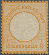 17824 Deutsches Reich - Brustschild: 1872, 1/2 Groschen Orange, Kleiner Schild In Kräftiger Gelber Nuance, - Unused Stamps