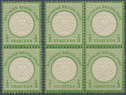 17829 Deutsches Reich - Brustschild: 1872, Großer Schild 1/3 Gr. Grün Im Viererblock Bzw. Senkr. Paar Farb - Ungebraucht