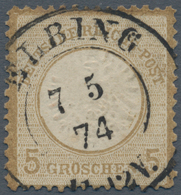 17850A Deutsches Reich - Brustschild: 1872, Großer Schild 5 Groschen Ockerbraun "ELBINGER POSTFÄLSCHUNG" Mi - Ongebruikt