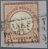 17861 Deutsches Reich - Brustschild: 1872, 9 Kr. Großer Brustschild, Lilabraun, Abgeschlagen Mit Rahmenste - Unused Stamps